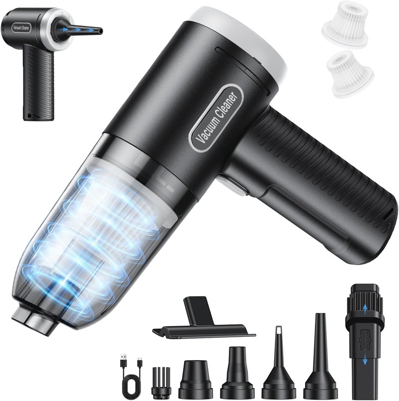 Abanso Car Vacuum Portable Cordless, 20000Pa Handheld Vacuum Mini Vacuum Cleaner High Power with Best Suction Brushless Motor, 4 in 1 2-Speed Air Duster Portable Vacuum for Car Keyboard Pet Hair - Image 1